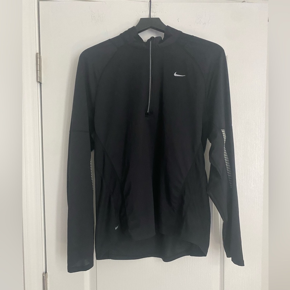 Nike Black Long Sleeve Dri Fit Half Zip Size Large